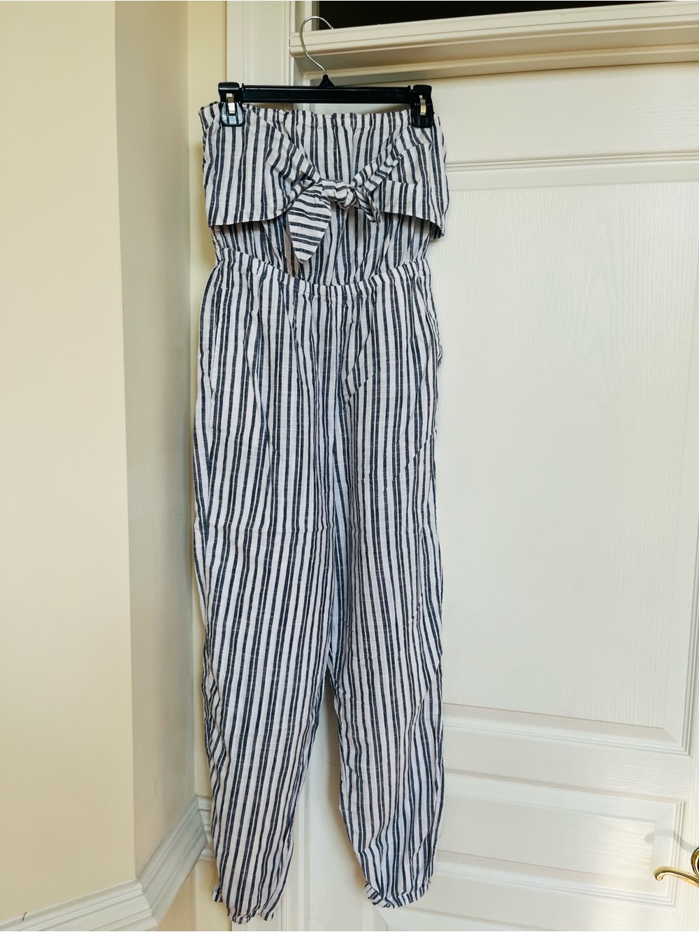 NWT Aerie Navy/White Striped Strapless Jumpsuit
